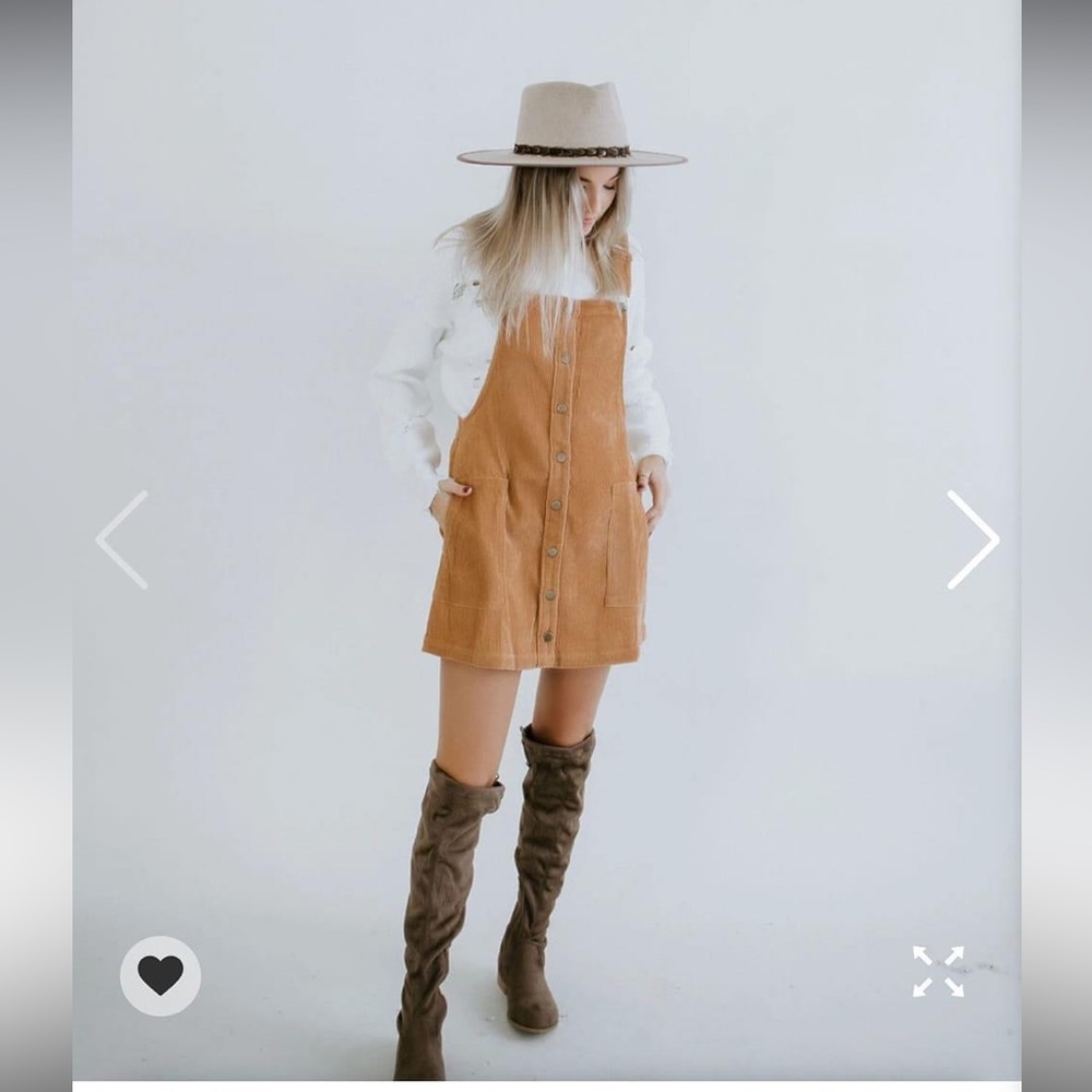 Lauriebelles Boutique Kori Corduroy Overall Mini Dress